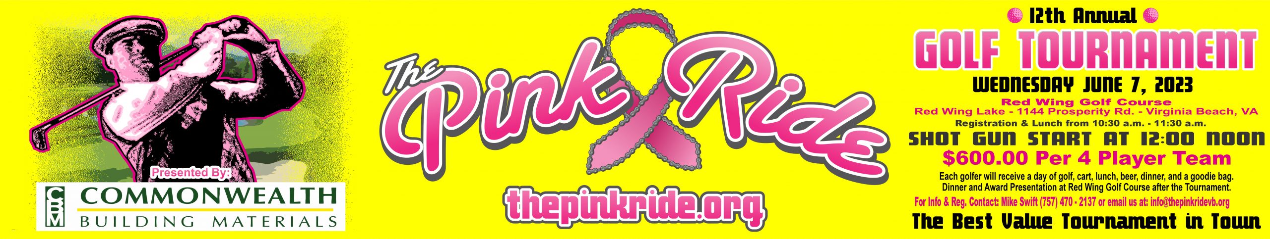 2023 Pink Ride Golf Banner